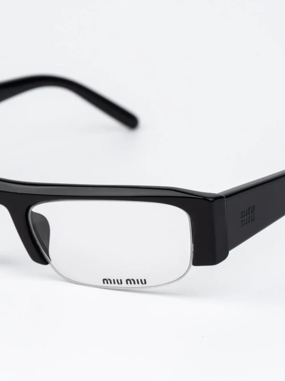 Miu Miu Women Eyeglasses Black Rectangle MUB07S 16K08N NEW AUTHENTIC